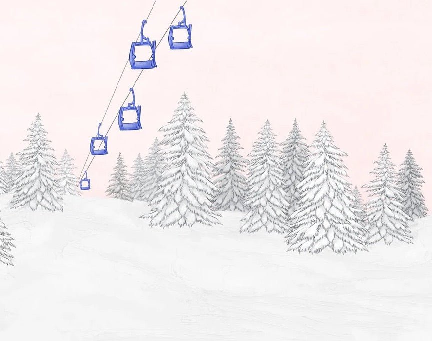 Papier peint télécabine bleuet, XXL, tendance