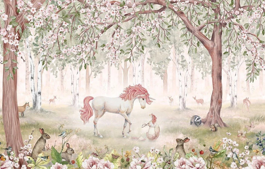 Papier peint licorne féerique fille