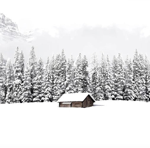 Papier peint panoramique chalet en montagne