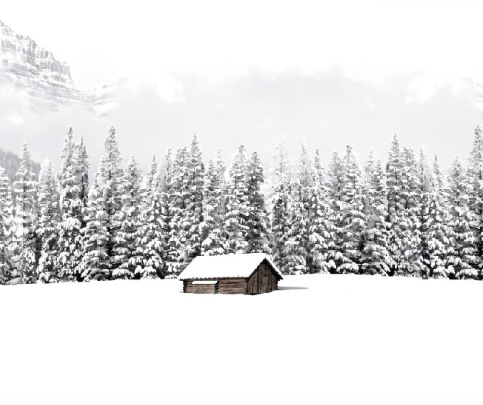 Papier peint panoramique chalet en montagne, XXL, tendance