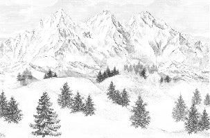 Papier peint montagne sommets de Chamonix, XXL, tendance