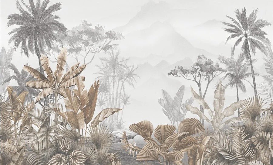 Papier peint tendance tropical sepia