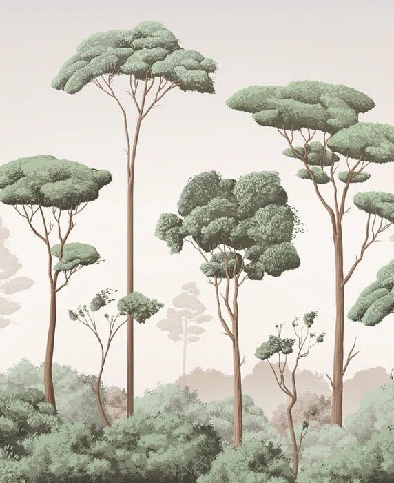 Papier peint brise légère pinède