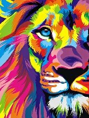 Papier peint panoramique lion color pop, XXL, tendance