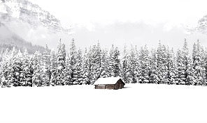 Papier peint panoramique chalet en montagne, XXL, tendance