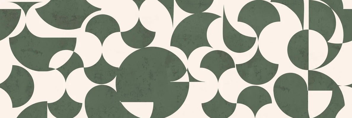 Papier peint rétro forme graphique vert, XXL, tendance