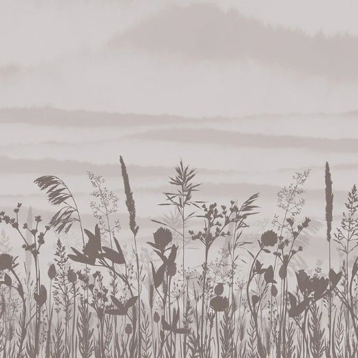 Papier peint panoramique brindille monochrome