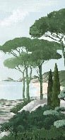 Papier peint balade dans les calanques vert