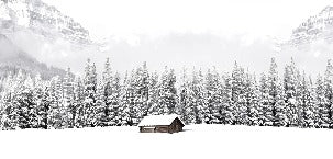 Papier peint panoramique chalet en montagne