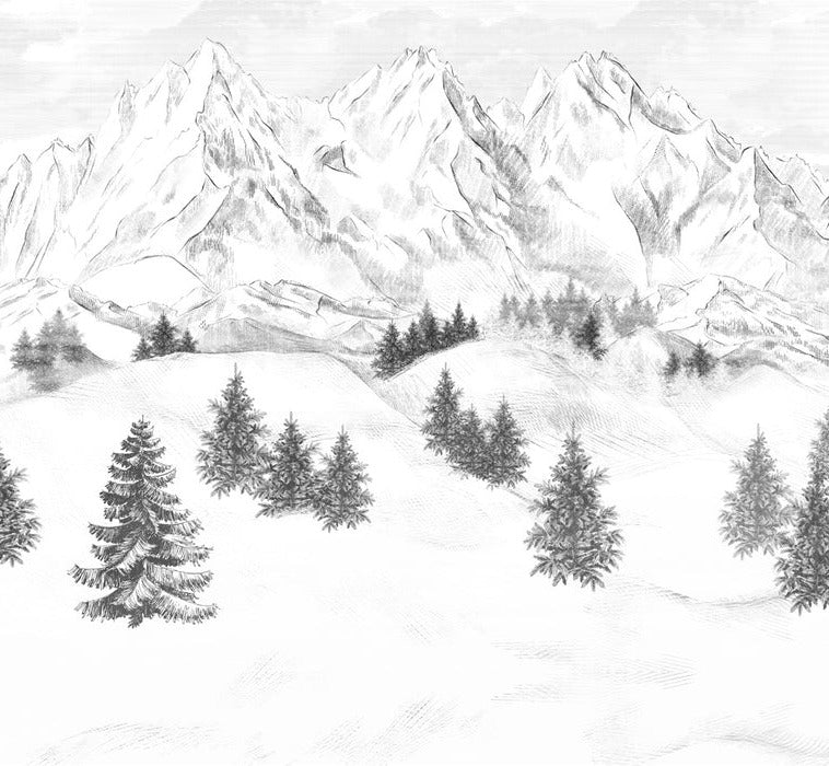 Papier peint montagne sommets de Chamonix