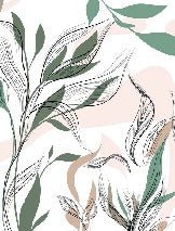 Papier peint panoramique fleur graphique