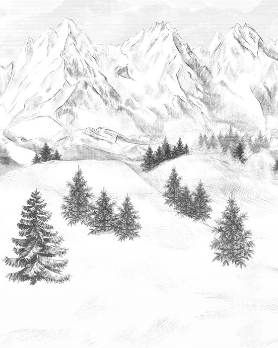 Papier peint montagne sommets de Chamonix