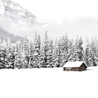 Papier peint panoramique chalet en montagne