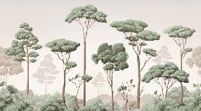Papier peint brise légère pinède