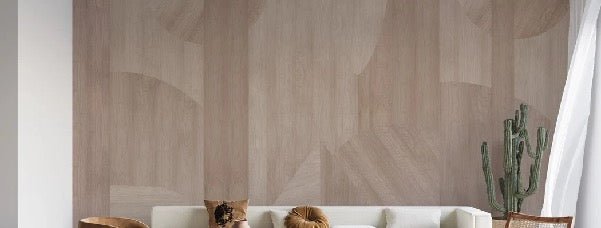 Papier peint panneau bois géométrique