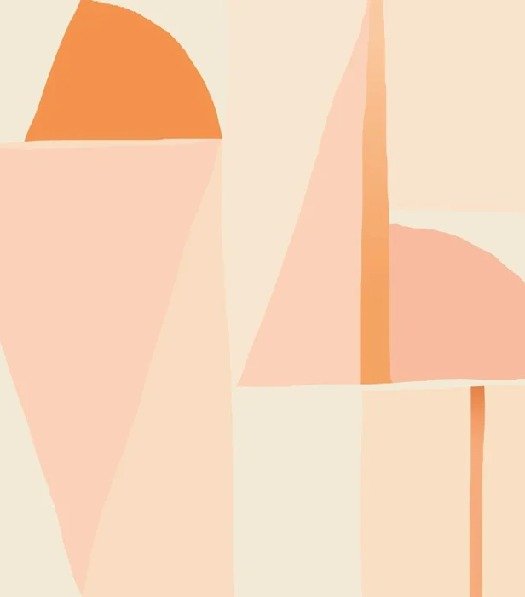 Papier peint abstrait géométrique peach, XXL, tendance