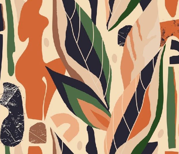 Papier peint mur végétal abstrait