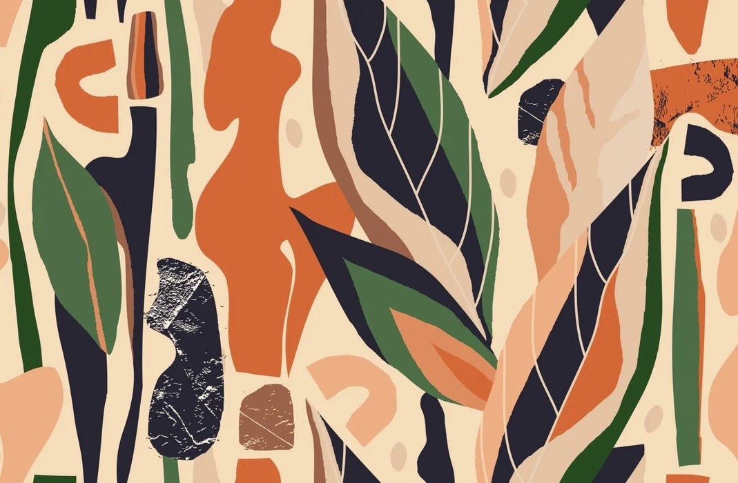 Papier peint mur végétal abstrait