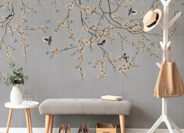 Papier peint branches fleuries, XXL, tendance