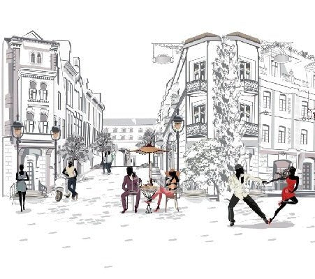 Papier peint panoramique balade parisienne