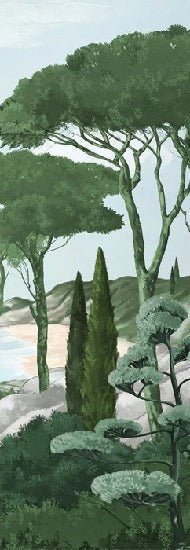 Papier peint balade dans les calanques vert, XXL, tendance