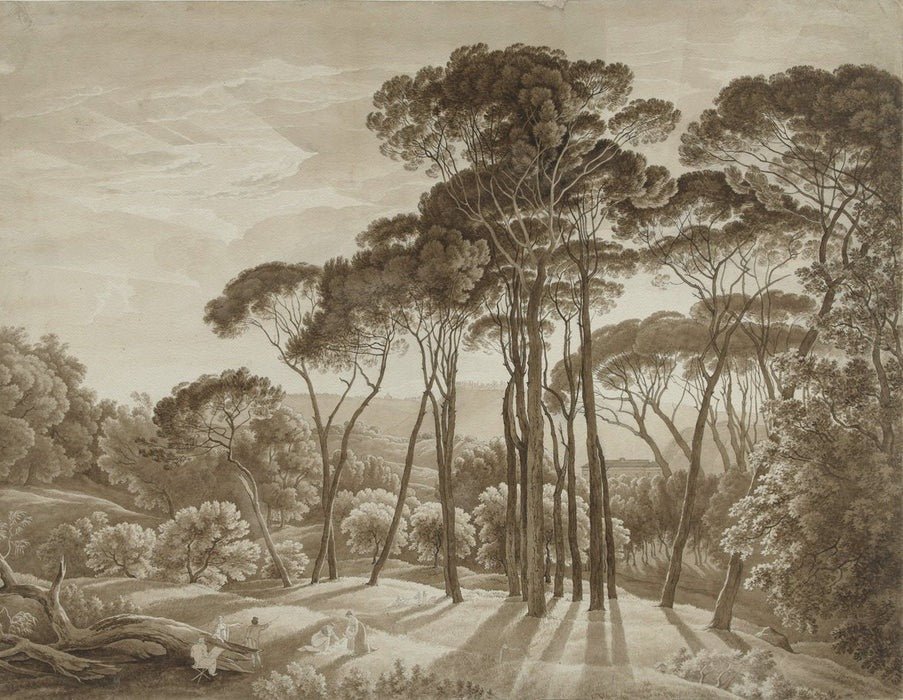 Papier peint panoramique paysage italien ambré