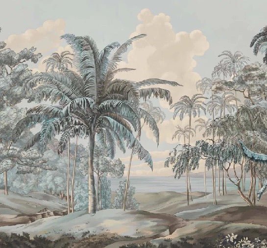 Papier peint paysage Célèbes bleuté
