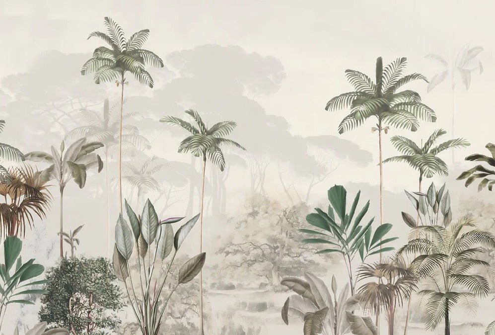 Papier peint panoramique jungle eden vert