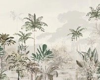 Papier peint panoramique jungle eden vert