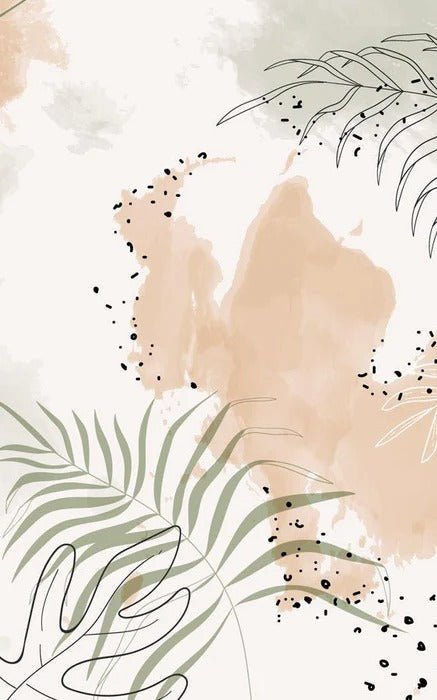 Papier peint panoramique aquarelle végétale