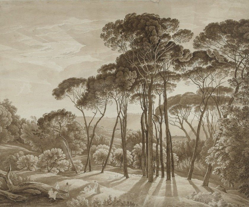 Papier peint panoramique paysage italien ambré