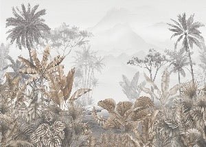 Papier peint tendance tropical sepia, XXL, tendance