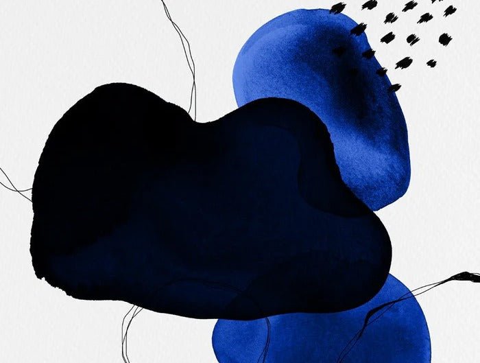 Papier peint moderne aquarelle bleu pétrole