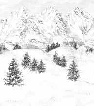 Papier peint montagne sommets de Chamonix, XXL, tendance