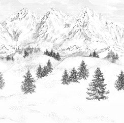 Papier peint montagne sommets de Chamonix, XXL, tendance