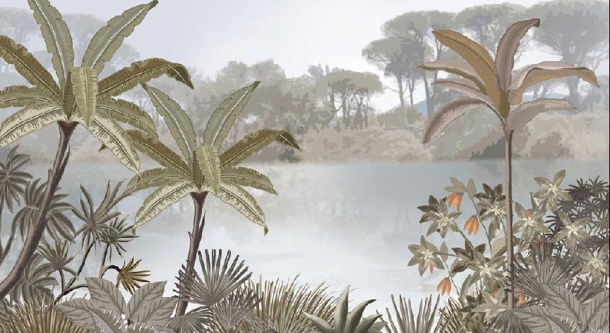 Papier peint sur mesure Jungle tendance peinture