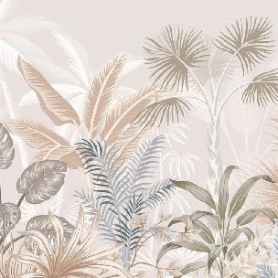 Papier peint panoramique jungle terracotta
