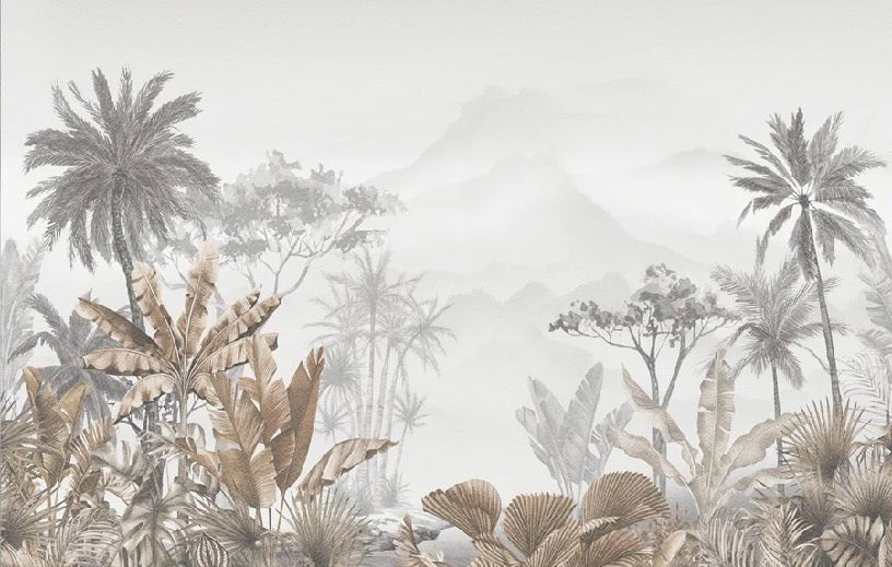 Papier peint tendance tropical sepia