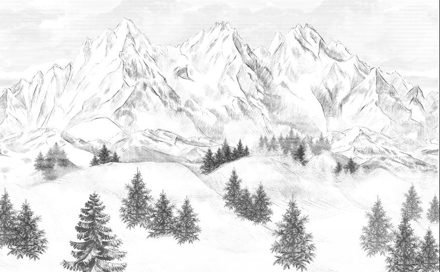 Papier peint montagne sommets de Chamonix