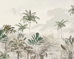 Papier peint panoramique jungle eden vert
