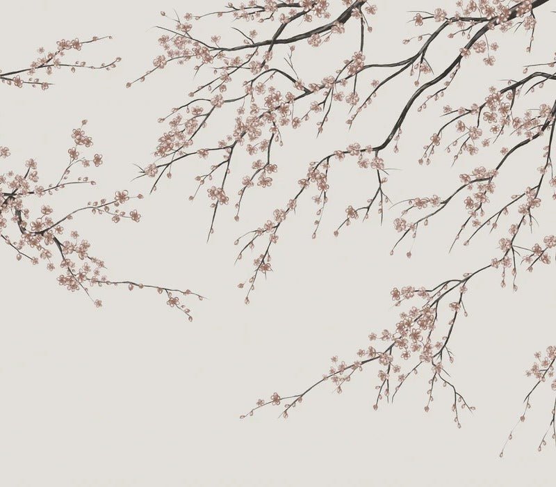 Papier peint panoramique Sakura beige, XXL, tendance