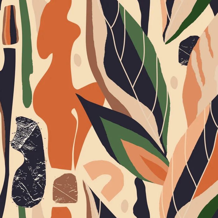 Papier peint mur végétal abstrait