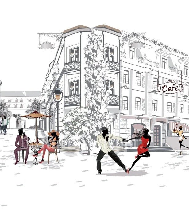 Papier peint panoramique balade parisienne