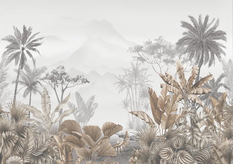 Papier peint tendance tropical sepia, XXL, tendance