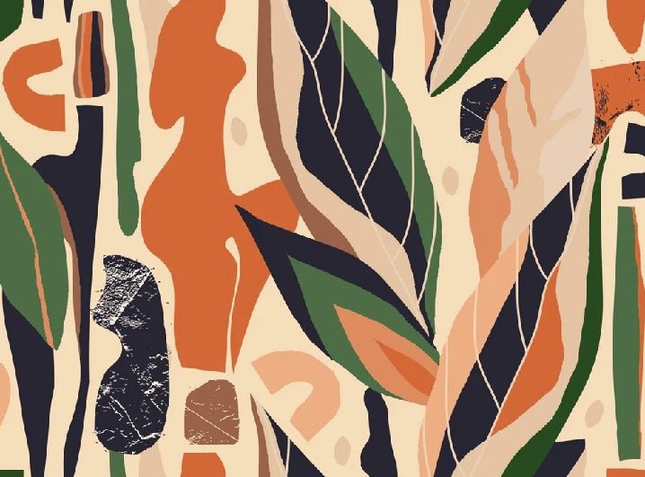 Papier peint mur végétal abstrait