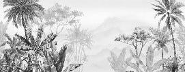 Papier peint tendance tropical noir et blanc