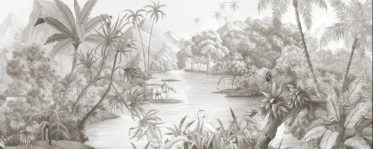 Papier peint panoramique jungle pittoresque