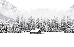 Papier peint panoramique chalet en montagne