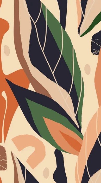 Papier peint mur végétal abstrait