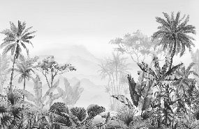 Papier peint tendance tropical noir et blanc